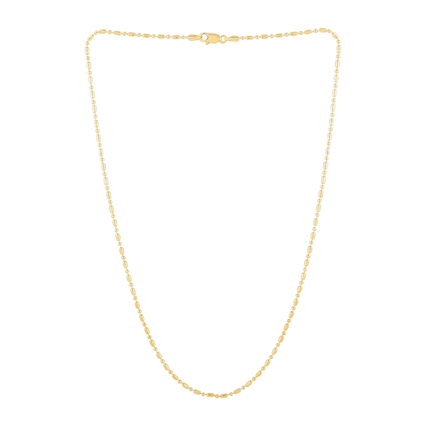 Bead and Tube Alternating gold chain