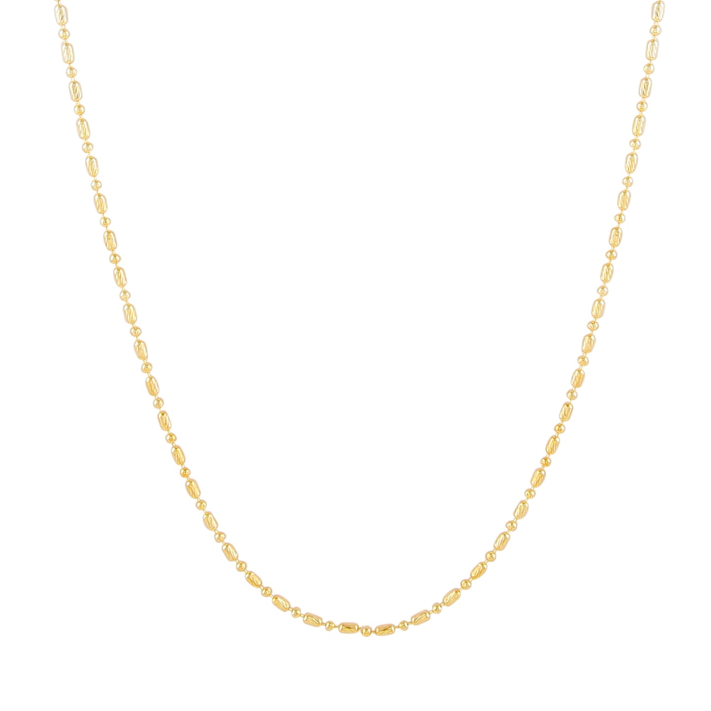 Bead and Tube Alternating gold chain