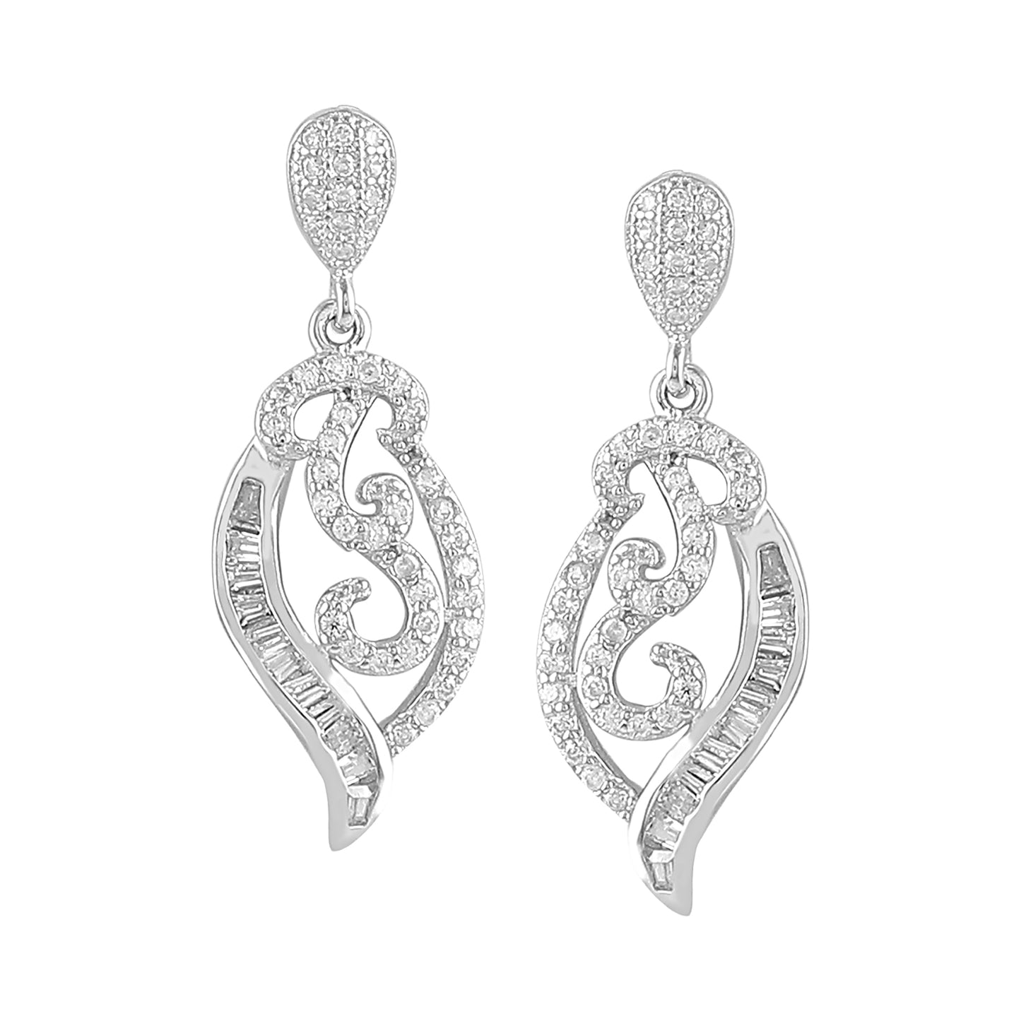 Rhodium Plated Designer Earrings