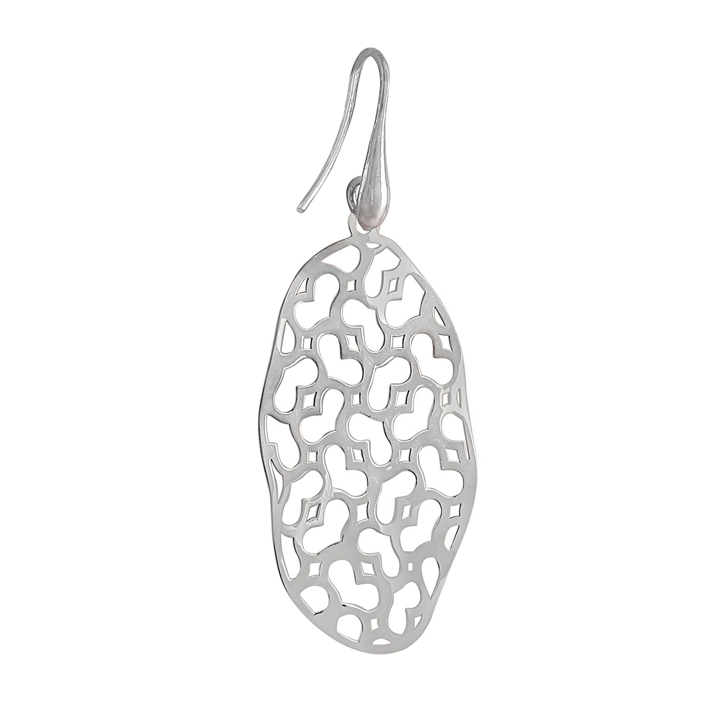 Oval Netted with Hearts Earrings