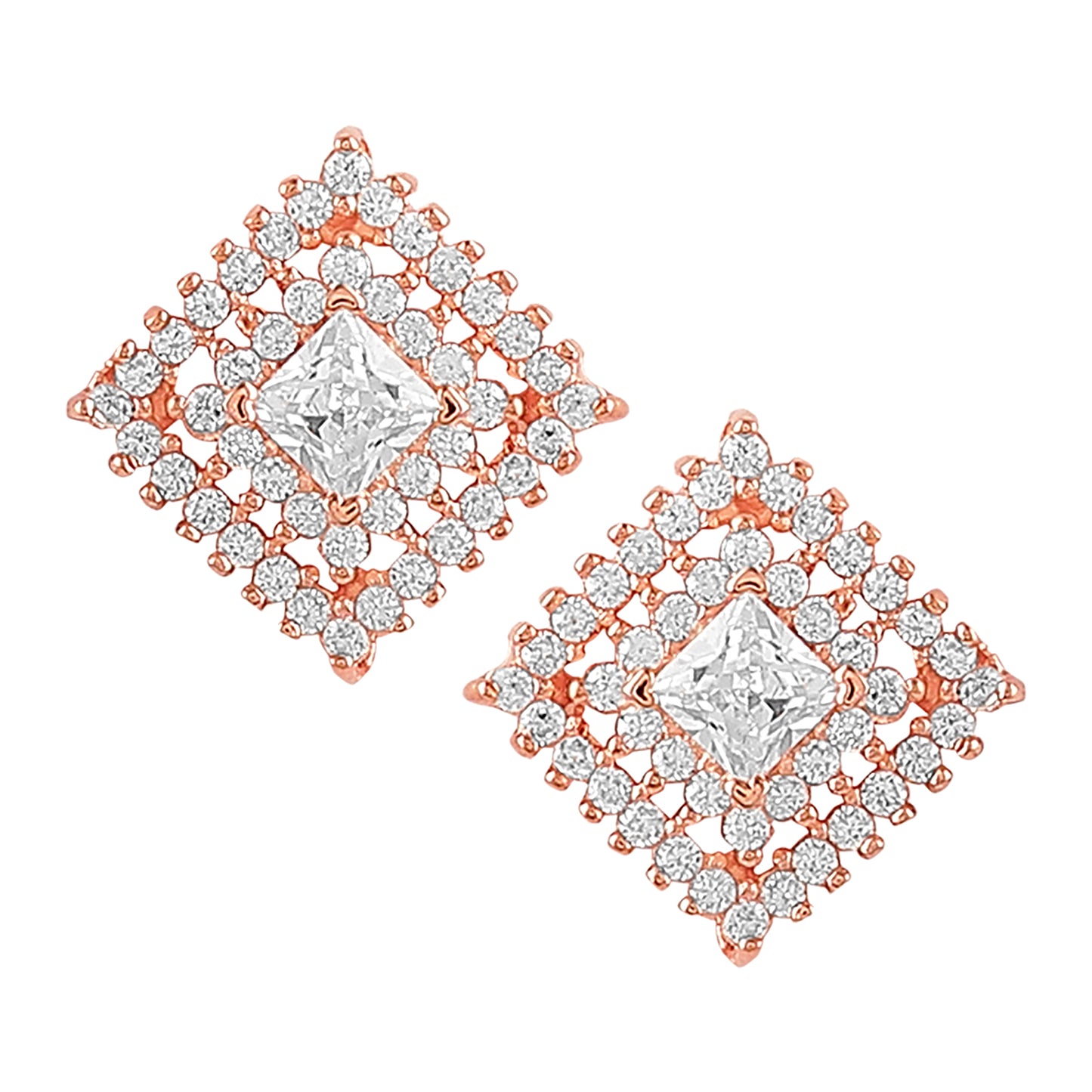 Rose Gold Studded Kite Studs