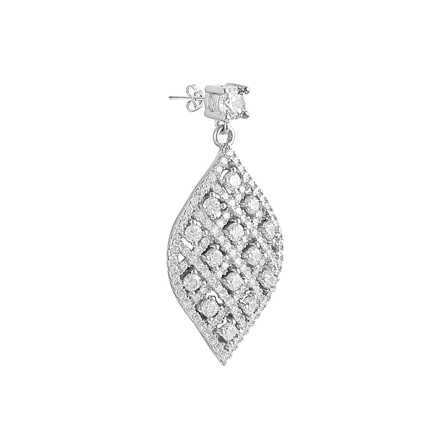 Striped Leaf Pendant Earrings Set