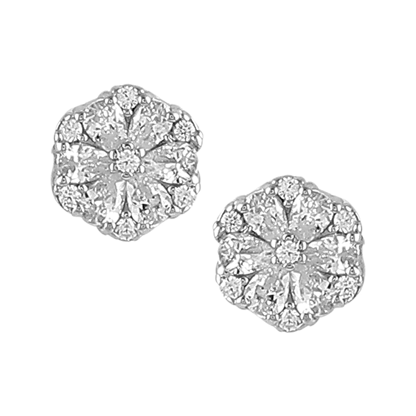 Cluster Round Pendant Earrings Set