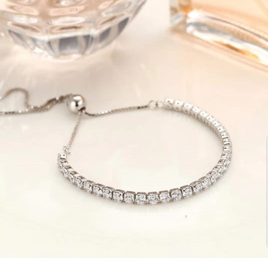 Tennis Bracelet with Pull-Chain (3mm)