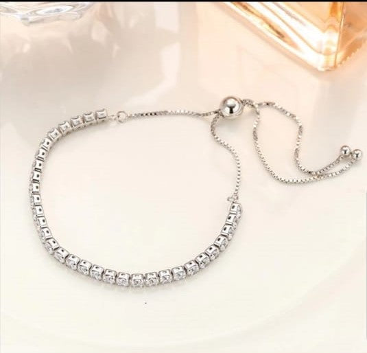 Tennis Bracelet with Pull-Chain (3mm)